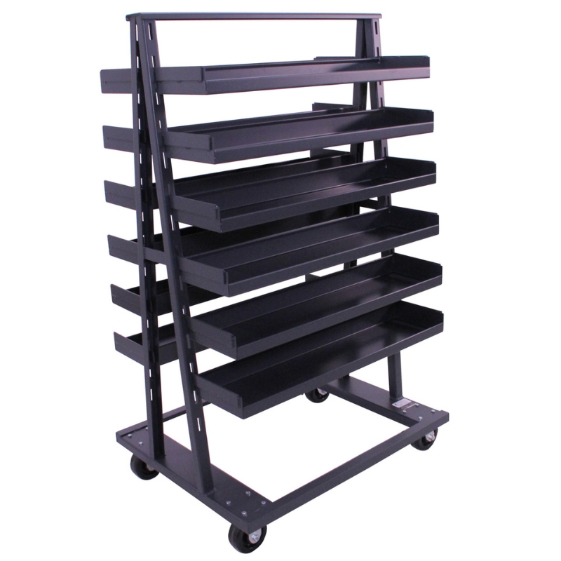 Valley Craft Heavy Duty A-Frame Cart (8) Trays 38X30X63 2,500 Lbs. Front