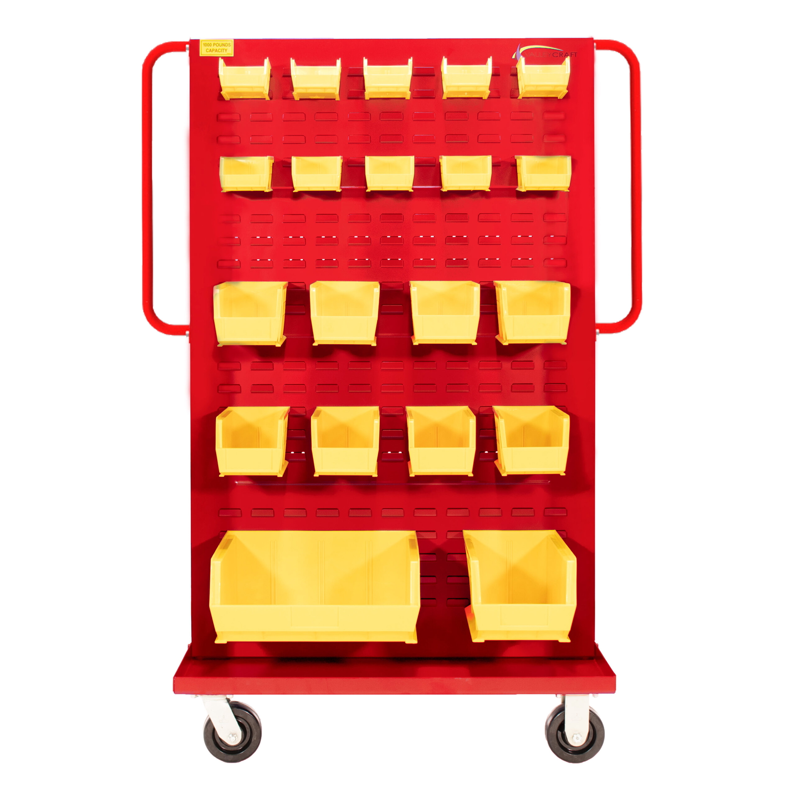 Valley Craft Red A-Frame Bin Cart 36”X30”X62” 1,000 Lbs.