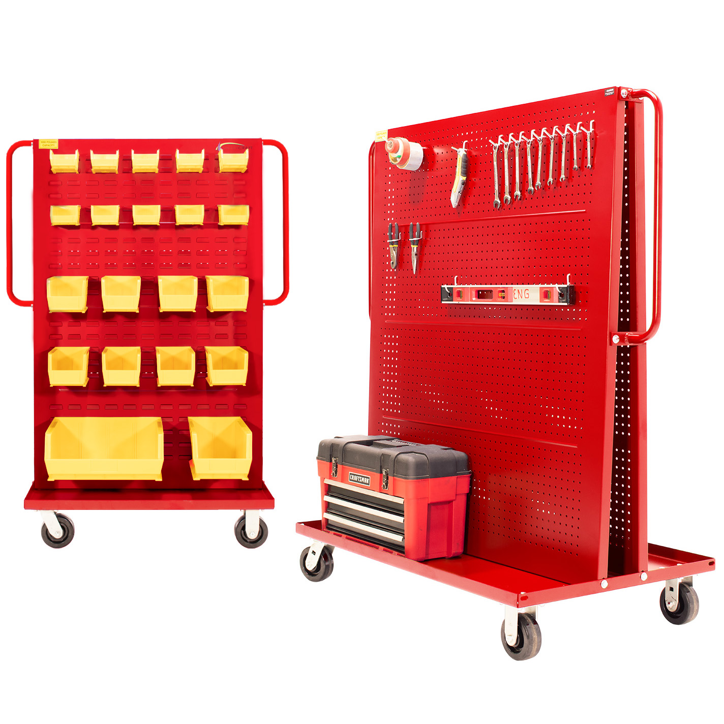 Valley Craft Red A-Frame Bin &Amp; Tool Cart 48”X30”X62” 1,000Lbs.
