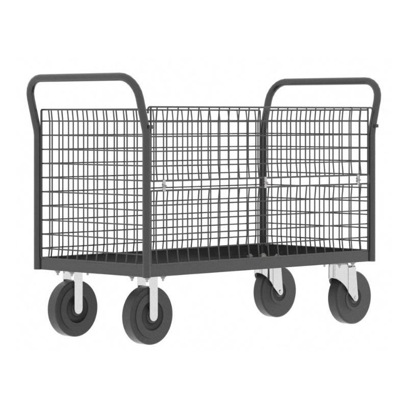 Valley Craft Gray 4-Sided Cage Cart 48X24X37 1,600 Lbs. Side View