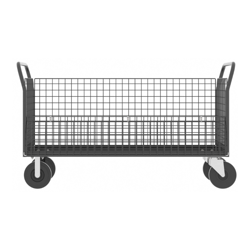 Valley Craft Gray 4-Sided Cage Cart 60X30X37 1,600 Lbs. Side Long View