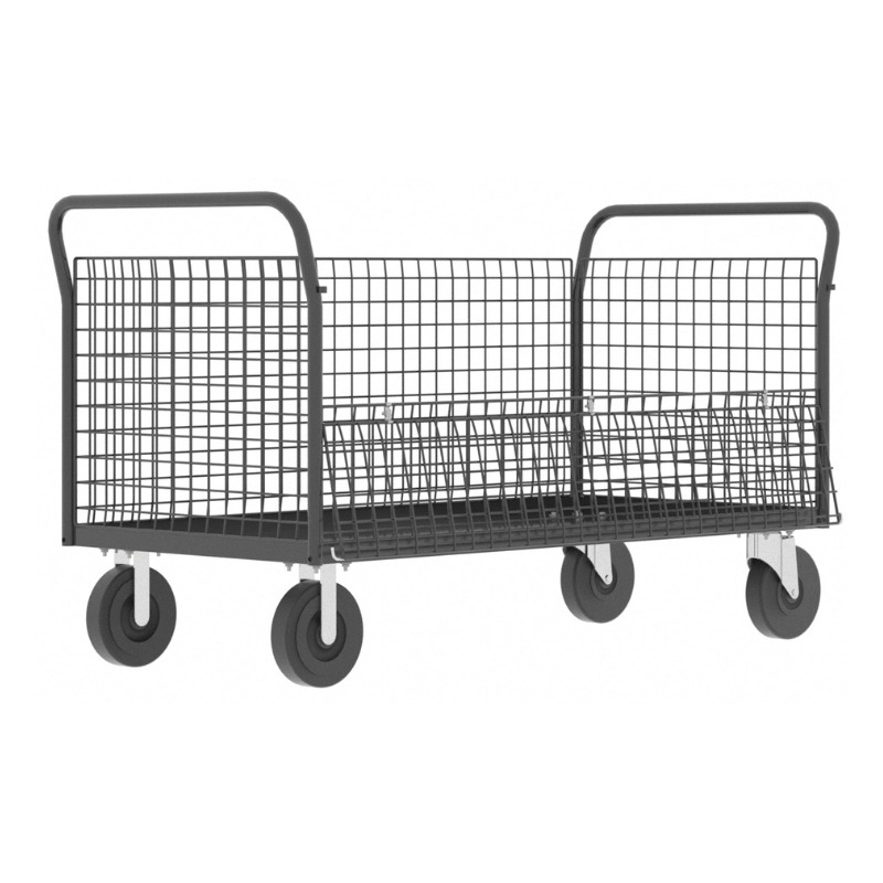 Valley Craft Gray 4-Sided Cage Cart 60X30X37 1,600 Lbs. Side View